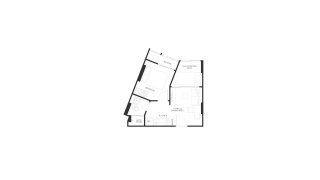 Планировка кондомониума 1 спальня в ЖК The Base Bukit № 11011
